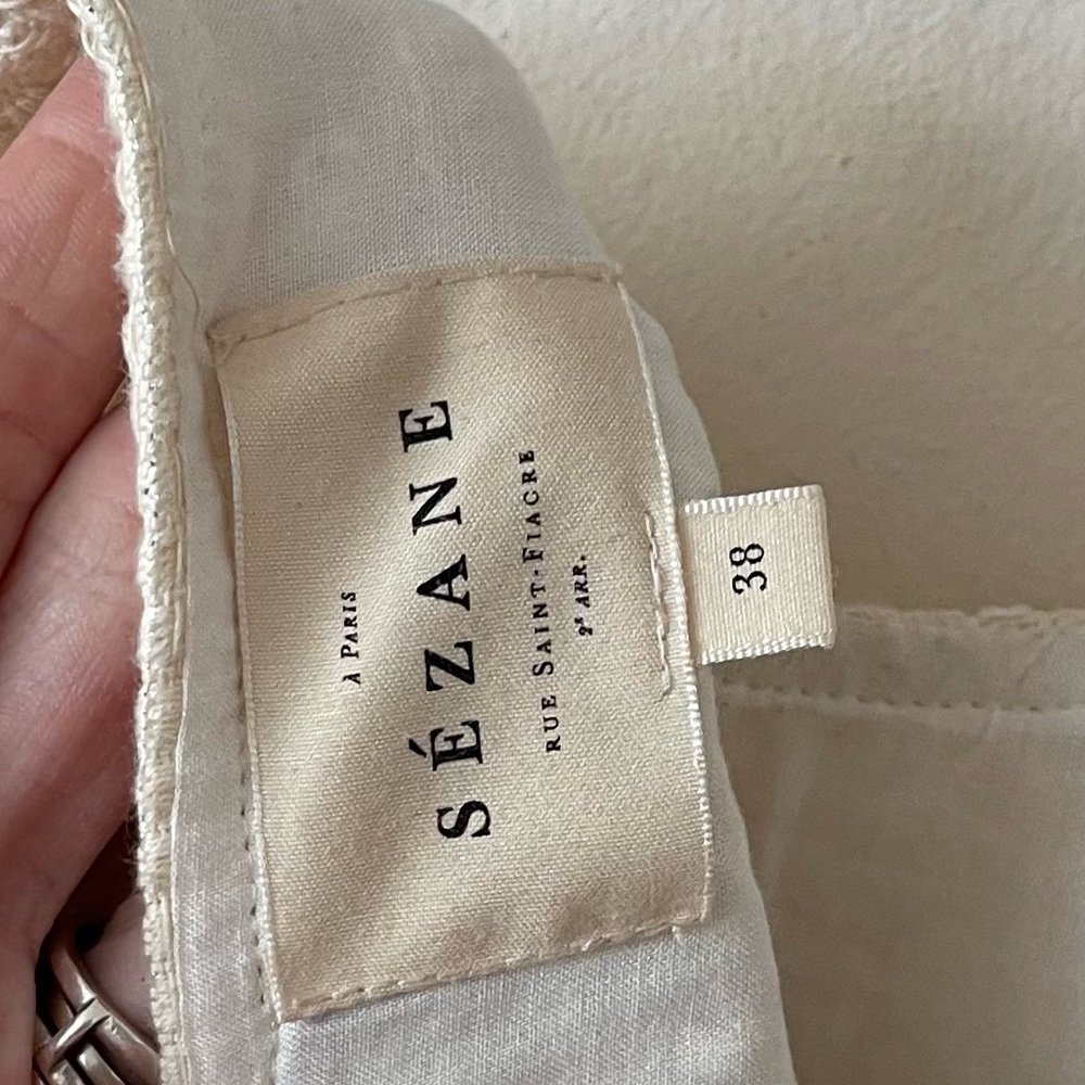 •SOLD• Sezane Lizzie Tweed Cream Dress - Picture 9 of 10